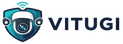 Vitugi logo with a security camera icon on a white background